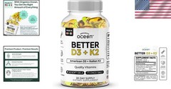 Better D3 + K2 Softgels – 100% Organic, Non-GMO for Superior Calcium Support