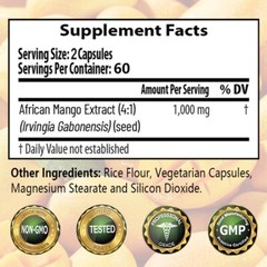 African Mango Extract 1000mg Weight Loss Slimming 30-120 Capsules Fat Burner
