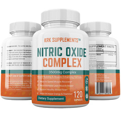 1 Nitric Oxide Complex 3500mg Muscle Pump Growth Pills L-Arginine AAKG