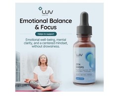 LUV Zen Drops Stress Support with Magnesium Glycinate and Lemon BalM 2 PACK.