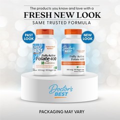 Fully Active Folate 400 mcg – Gluten Free Formula for Mental Well-Being, 90 Caps
