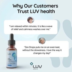 LUV Zen Drops Stress Support with Magnesium Glycinate and Lemon BalM 5 PACK.