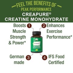 Creapure Creatine Monohydrate 180 Capsules – 180 Count (Pack of 1), White