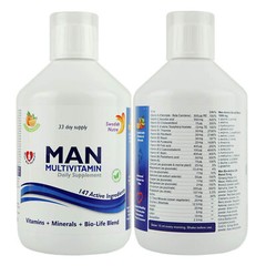 Swedish Nutra Liquid Multivitamin for Men Energy, Immune & Bone Support 10x500ml