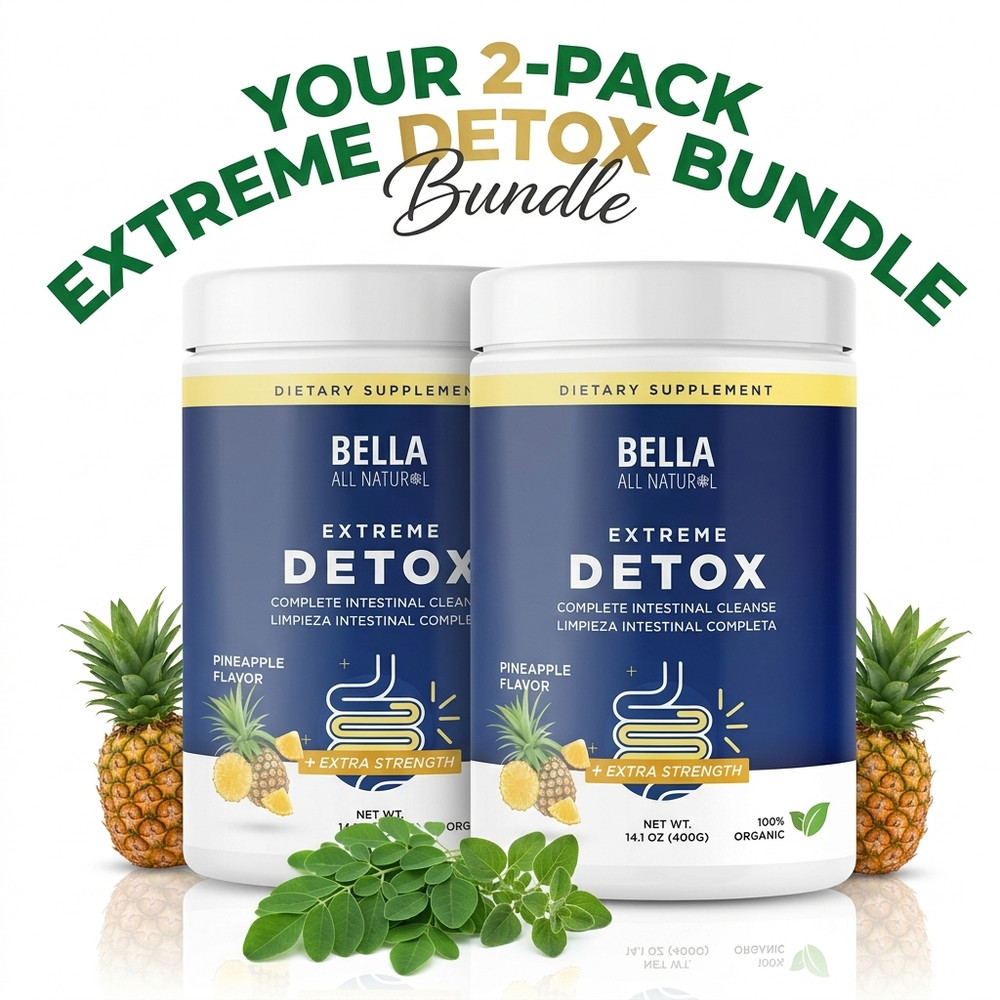 2-Pack Bella All Natural Extreme Detox Intestinal Cleanse Pineapple Powder 800g