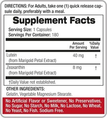 Lab | Lutein |180 Capsules |40 Mg| Lutein 40Mg | Lutein and Zeaxanthin Supplemen
