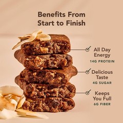 Coconut Chocolate Almond Plant-Based Protein Bars – 14g Protein