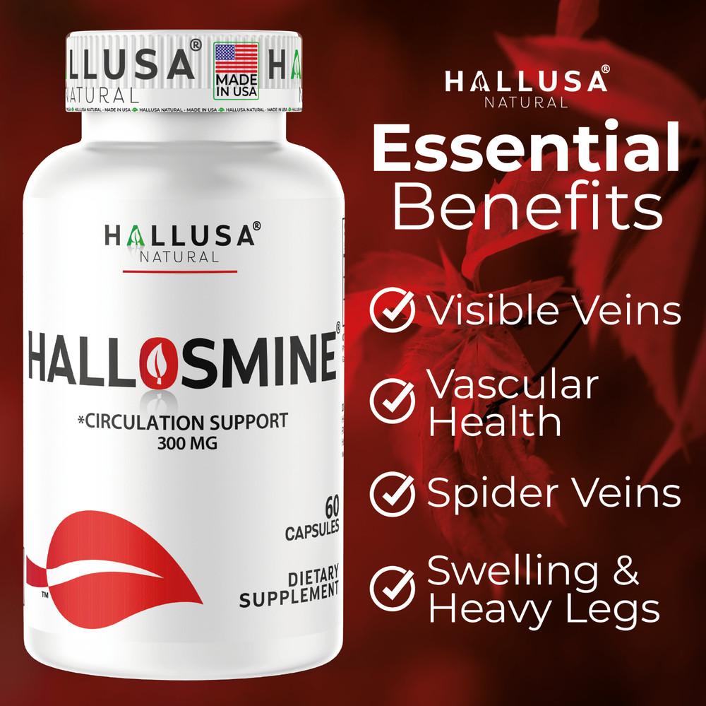 Hallosmine Diosmin 300mg – Circulation & Vein Support Supplement – 60 capsules