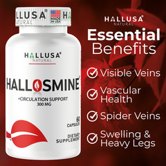 Hallosmine Diosmin 300mg – Circulation & Vein Support Supplement – 60 capsules