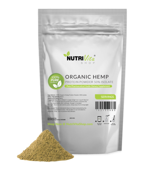 2X 2lb (4lb) 100% Pure Organic Hemp Protein Powder 50% Isolate High Fiber