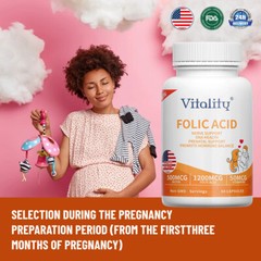 Folic Acid 1200mcg, 60 Softgels With Biotin & Vitamin B6 – High Potency