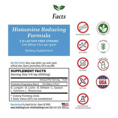 Histamine Probiotic Powder 240B CFU | Made in USA | No Additives