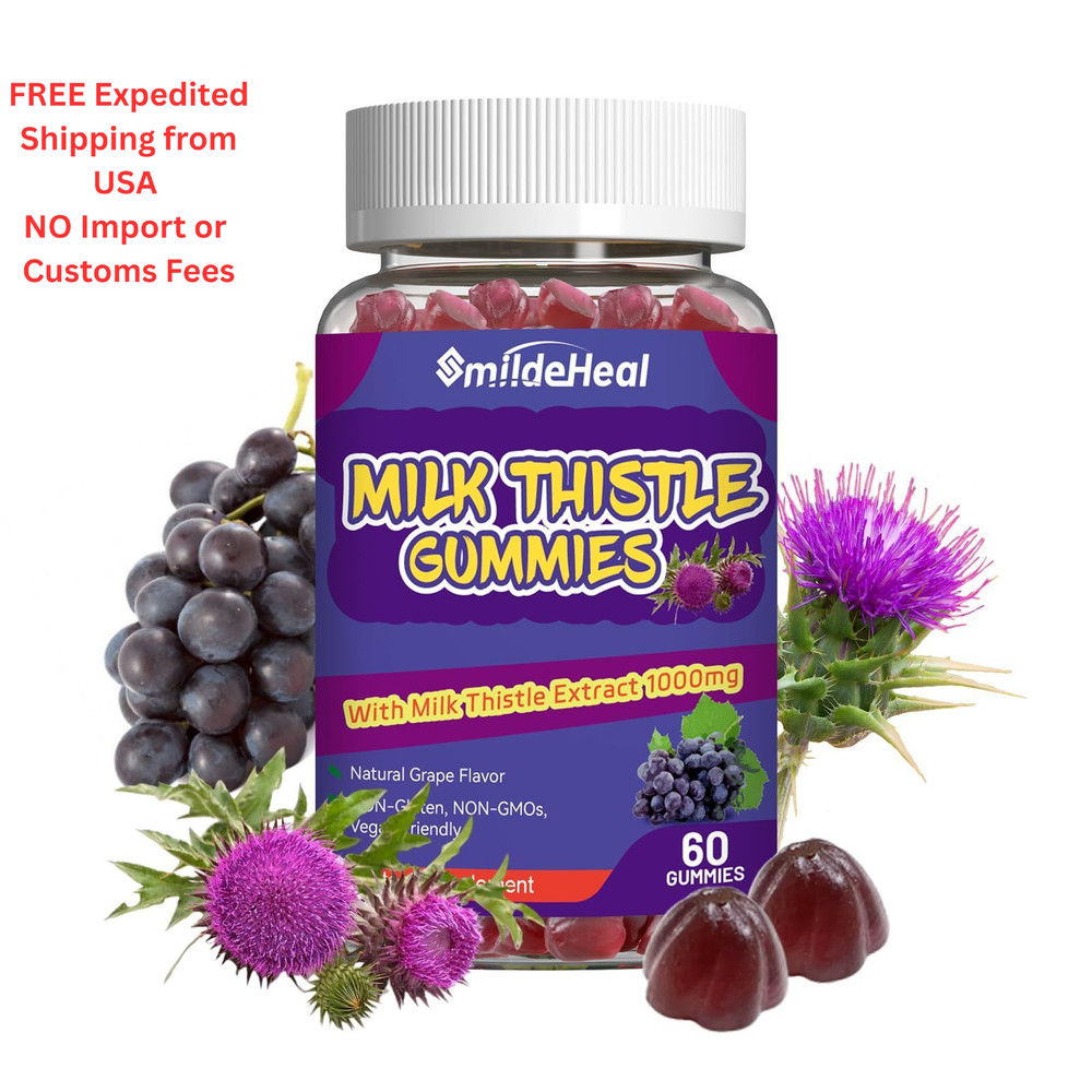 SmildeHeal Milk Thistle Gummies, Extract 60 Count (Pack of 1)