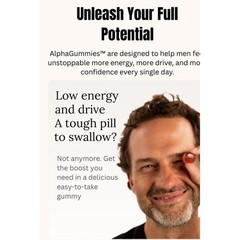 True Alpha 10 in 1 Alpha Gummies Men 60ct Green Shilajit Ashwagandha Supplement