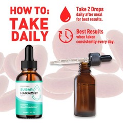 2pcs Sugar Harmony Drops,Advanced Blood Health Support Formula Droppers 60ml