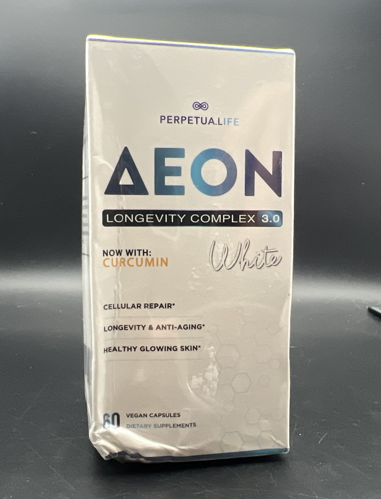PEPRETUA.LIFE AEON Longevity Complex WHITE 60 Capsules Exp 10/27 Circumin NMN