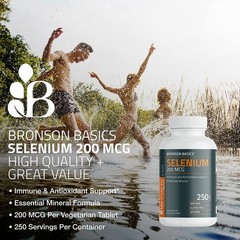 Bronson Selenium 200 mcg Immune & Antioxidant Support 250 Count (Pack of 1)