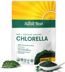 Sunlit Best Chlorella Powder Organic USDA, Broken Cell Wall Chlorellas – 8 oz