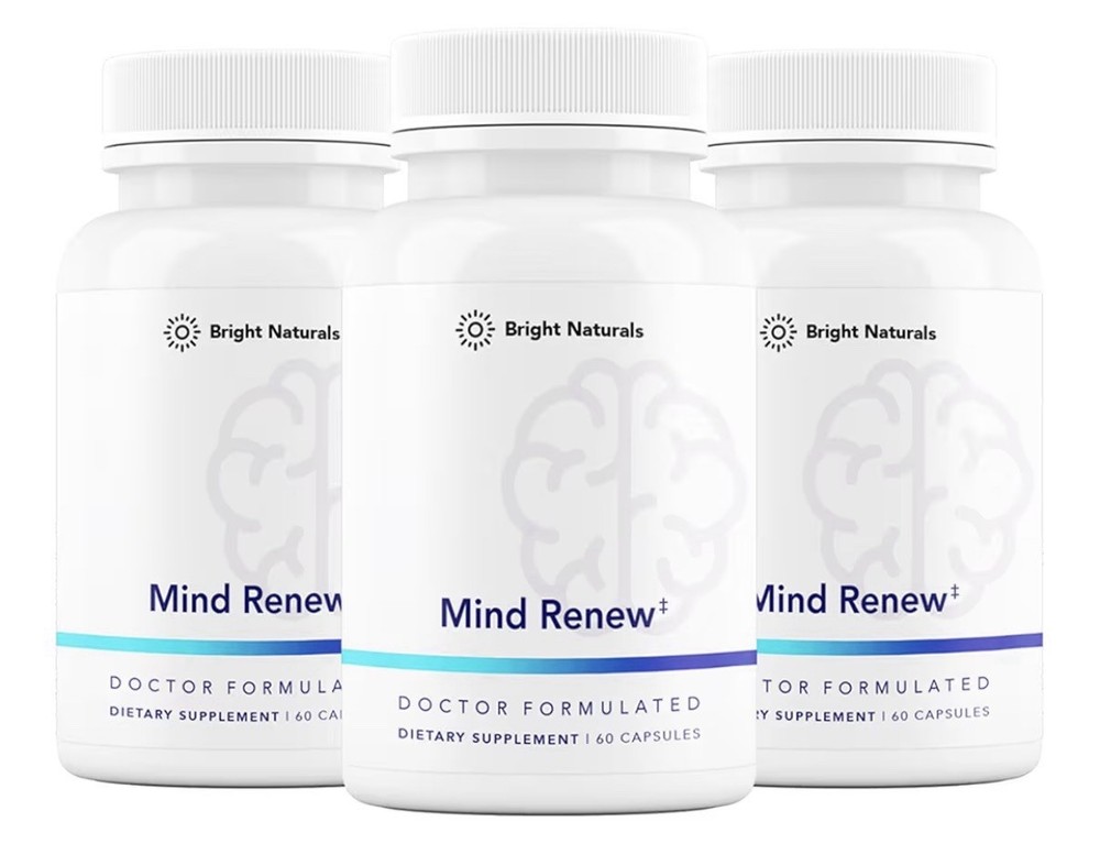 Bright Naturals Mind Renew Brain Supplements For Memory and Focus 3 Pack