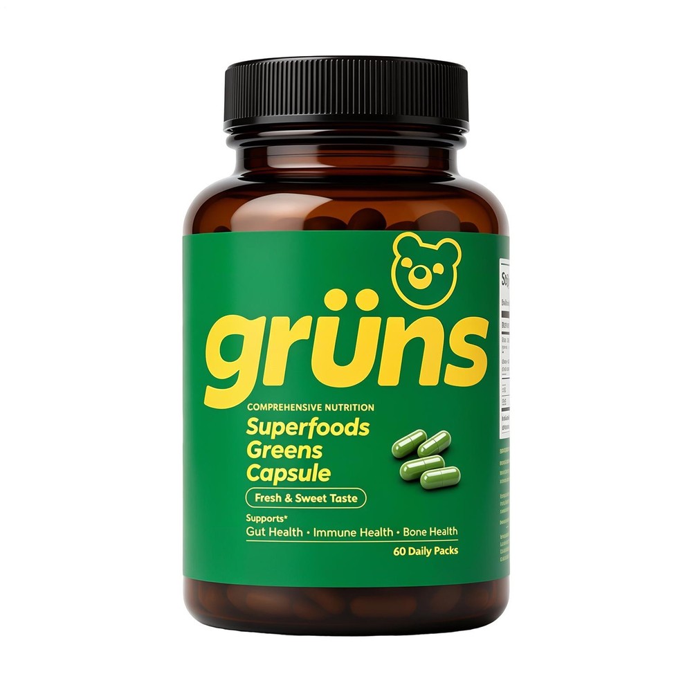 Gruns Superfoods Green Capsule 60 Count Dietary Health Supplements