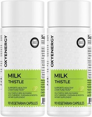 OxyEnergy Milk Thistle 2-Pack – 300mg, 180 Capsules – Liver Support