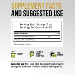 VELOMIX Micronized Creatine Monohydrate 10.6 Ounce (Pack of 1), 60 Servings