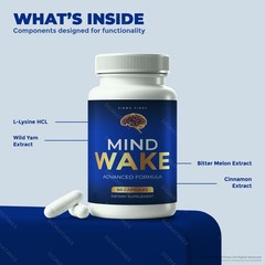 Mind Wake Pills, MindWake Brain Supplement to Support Memory & Sharp Focus 60ct