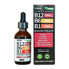 B12 Vitamin 1-3x B6 Liquid Drops Sublingual B Complex 5000mcg 60ml Energy Suppor