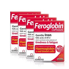 4X VITABIOTICS Feroglobin Vitamin and Mineral 30 Capsules – EXP 08/2028