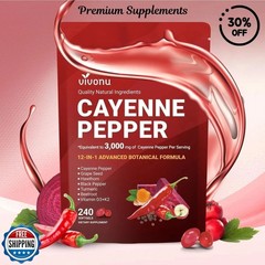 3PCS Cayenne Pepper Softgels Supplement,Supports Leg Vein,Heart and Blood Vessel