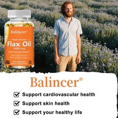 Flaxseed Oil 1000mg Supplements Cardiovascular Health Support Immune System US