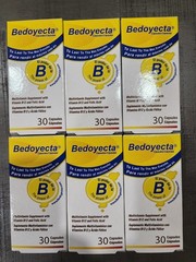 6 BED0YECTA 30 CAPSULES EA.MULTIVITAMIN SUPPLEMENT WITH VITAMIN B12 & FOLIC ACID
