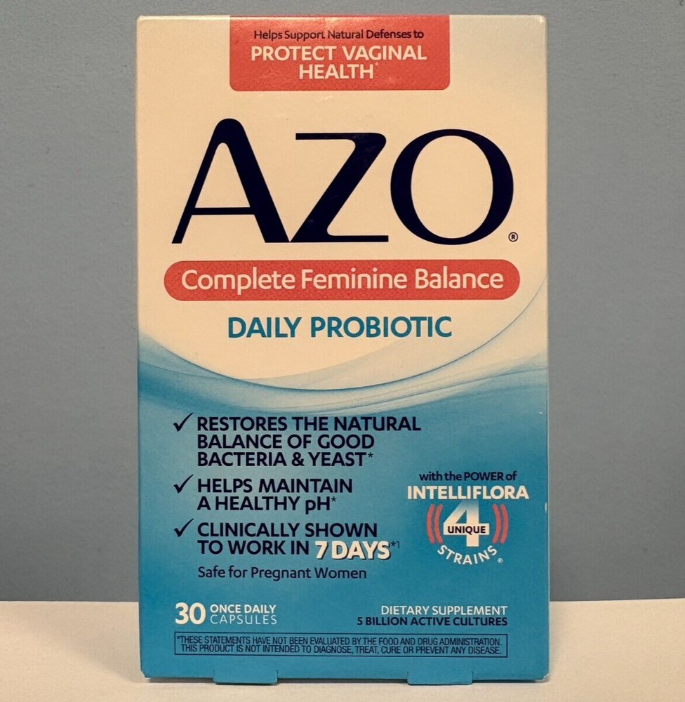 Azo Complete Feminine Balance Daily Probiotic 30 Once Daily Capsules EXP 12/2025