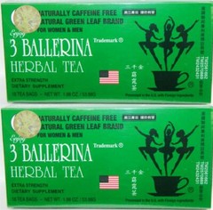 2 BOXES 3 BALLERINA TEA EXTRA STRENGTH 18 BAGS EA BOX ORIGINAL TE DE BAILARINA