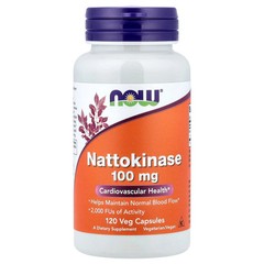2 X NOW Foods, Nattokinase, 100 mg, 120 Veg Capsules