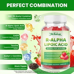 Mchokuu R Alpha Lipoic Acid Gummies, Stabilized R-Alpha 60 Count (Pack of 1)