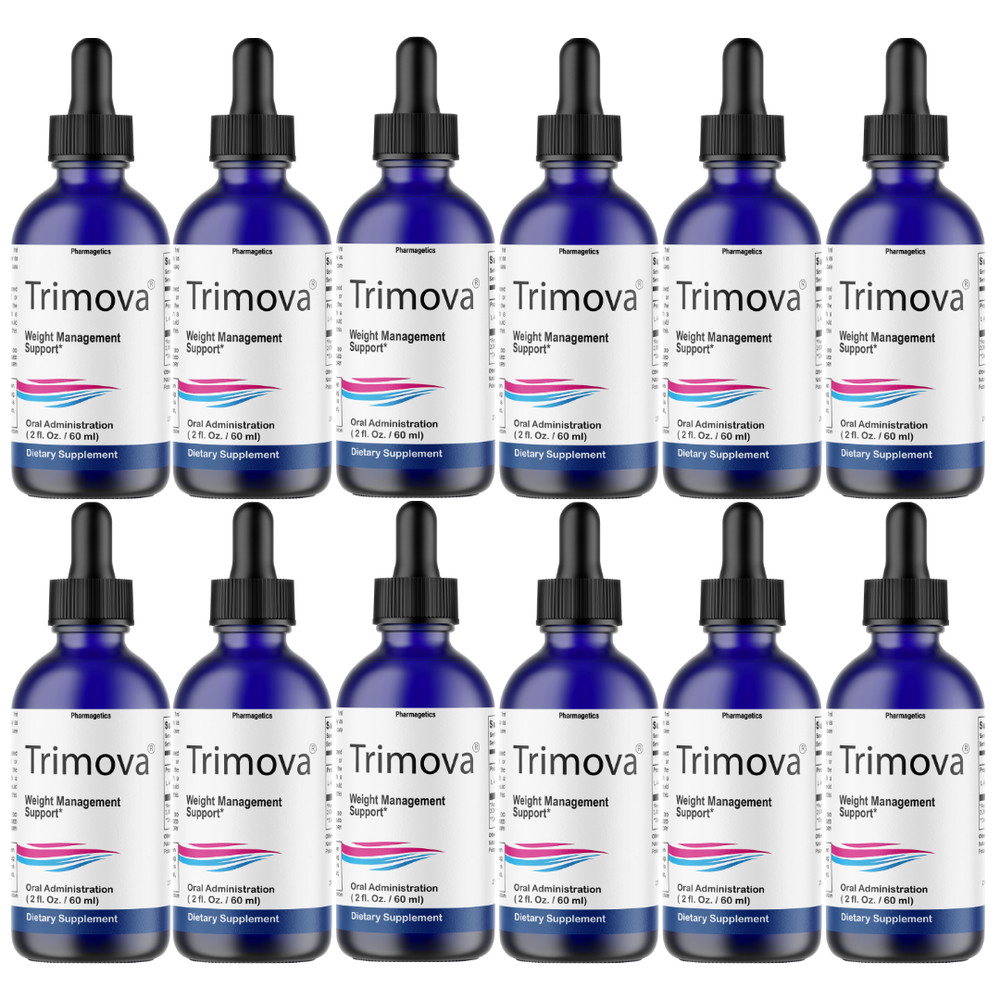 Trimova- Weight Management Support Drops, Fat Burning Liquid- 12 Bottles