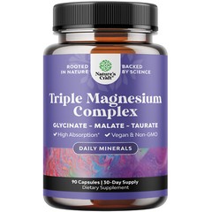 Triple Magnesium Complex Supplement Elemental – Sleep Muscle Non GMO Vegan
