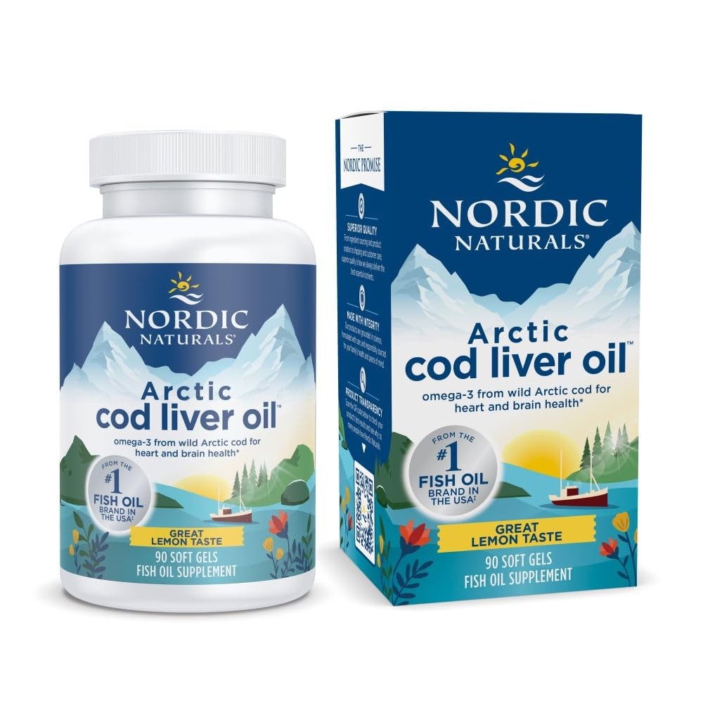 Nordic Naturals Arctic Cod Liver Oil, Lemon – 90 Soft 90 Count (Pack of 1)