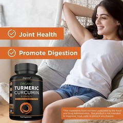 Organic Turmeric 120pcs, Supports Joint and Bone Health,Promote Digestive Health