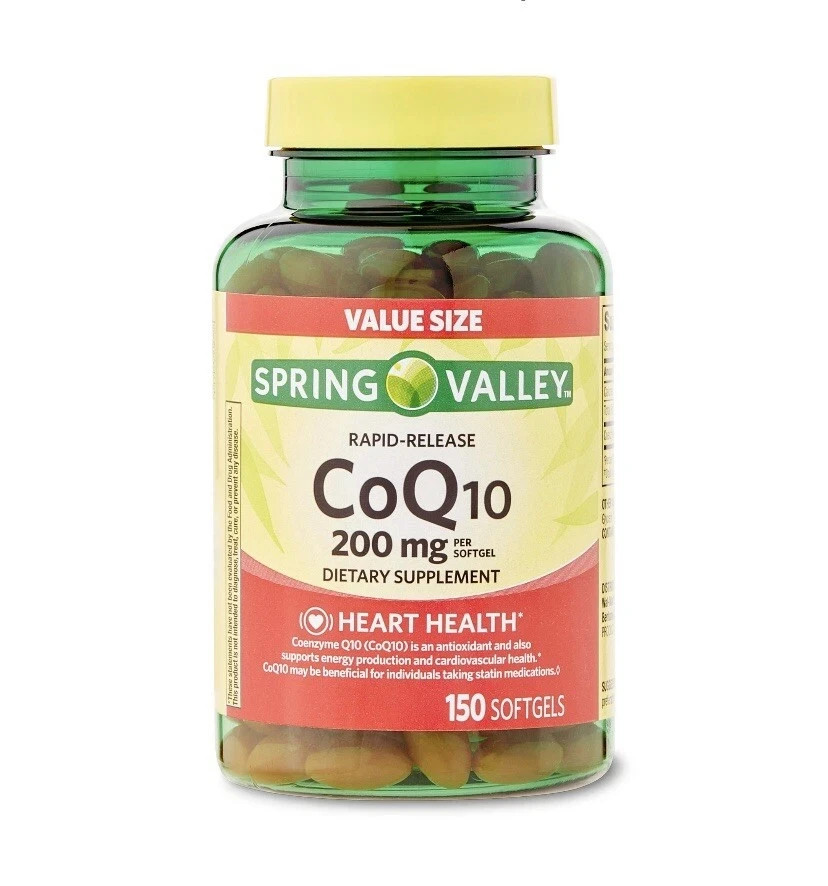 Spring Valley CoQ10 200mg Rapid Release Softgels 150ct Heart Health Exp:28 #547