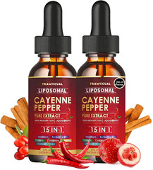 2 Pack Liposomal Cayenne Pepper Drops | 120ml Total, with 15 Natural Ingredie…