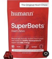 HumanN – SUPER BEETS Heart Chews, Pomegranate, 60 Count, New & Sealed, Exp 06/27