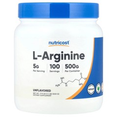 2 X Nutricost, L-Arginine, Unflavored, 17.9 oz (500 g)