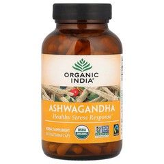 2 X Organic India, Ashwagandha, 180 Vegetarian Caps (400 mg per Capsule)