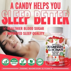 Magnesium Glycinate Gummies 2500mg – Sugar 90 Count (Pack of 1), Strawberry