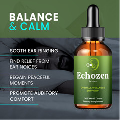 (2 Packs) Echozen For Ear Ringing, Echo Zen Liquid Drops, Ecozen Tinnitus (4 oz)