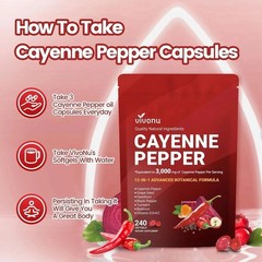 3PCS Cayenne Pepper Softgels Supplement,Supports Leg Vein,Heart and Blood Vessel
