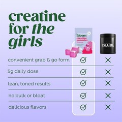 Bloom Creatine Monohydrate Gummies Sugar-Free Enhances Strength Cognitive Health