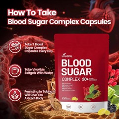 VivoNu Blood Sugar Complex – 20 Herbs & Vitamins, for Glucose Metabolism Support